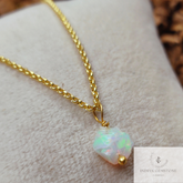 Raw Ethiopian Opal Necklace Pendant October Birthstone Chakra Healing Crystals Handmade Dainty Minimalist Women Jewelry Mothers Day Gifts